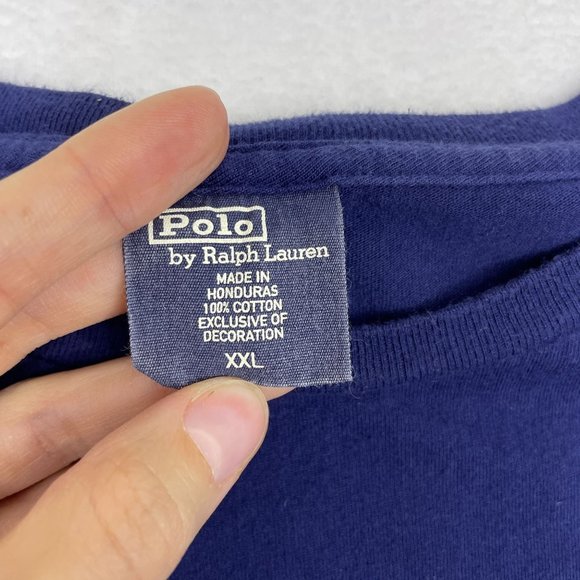 Polo Ralph Lauren Mens Military Retro Graphic TShirt Size XXL Blue Short Sleeve - Picture 8 of 9